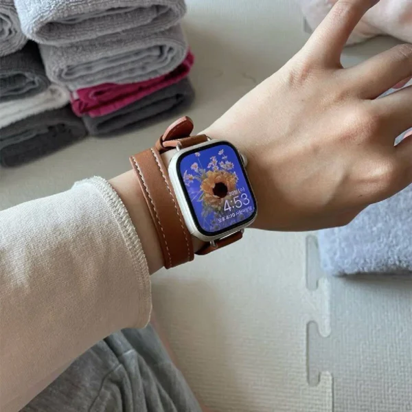 İnce Double Tour Serisi – Apple Watch Deri Kordon