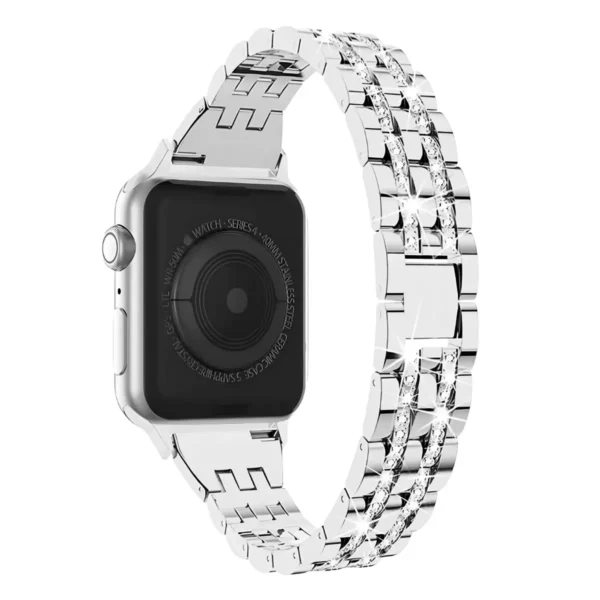 Crystal Metal Serisi – Apple Watch Taşlı Çelik Kordon