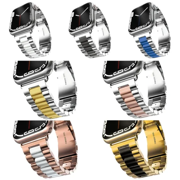 Çift Ton Metal Çelik Apple Watch Kordon