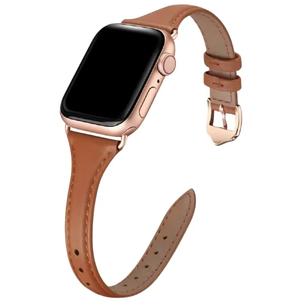 İnce Rosegold Serisi – Apple Watch Deri Kordon