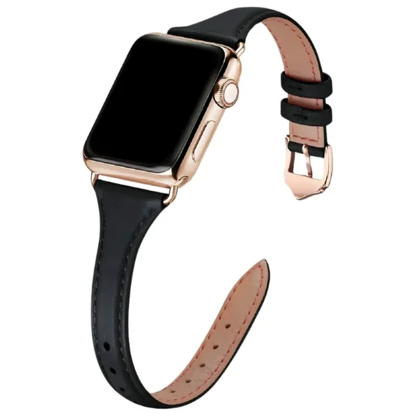 İnce Rosegold Serisi – Apple Watch Deri Kordon