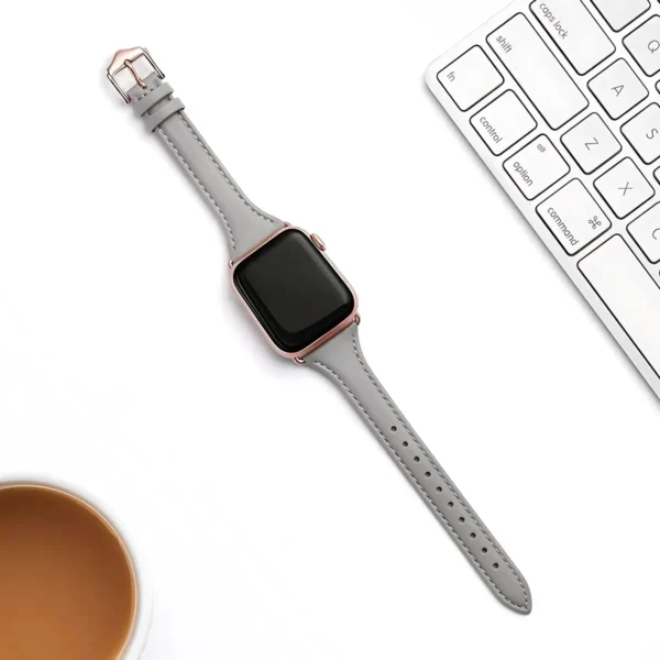 İnce Rosegold Serisi – Apple Watch Deri Kordon