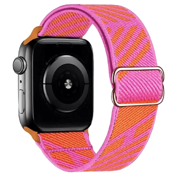 Boho Apple Watch Kordon Zigzag Pembe