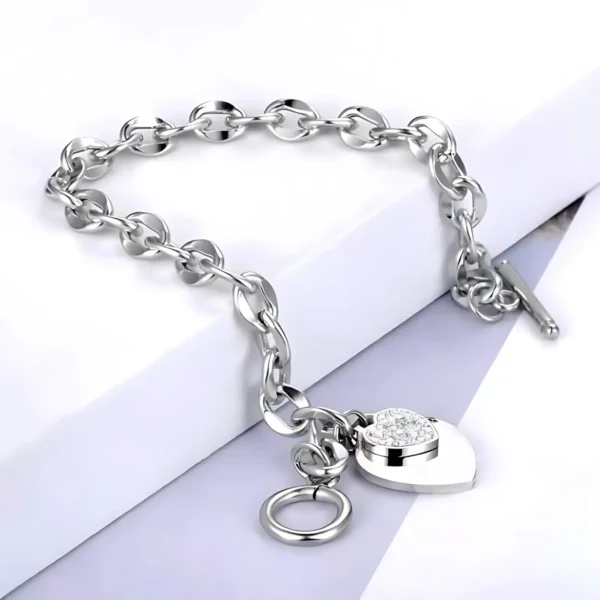Kalpli Bileklik Çelik Charm