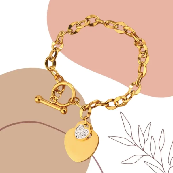 Kalpli Bileklik Çelik Charm
